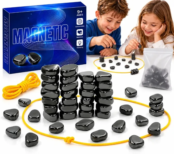 MAGNETYCZNE SZACHY EDUKACYJNE 30 EL. - PODRÓŻNA GRA - KAMIENIE MAGNETYCZNE