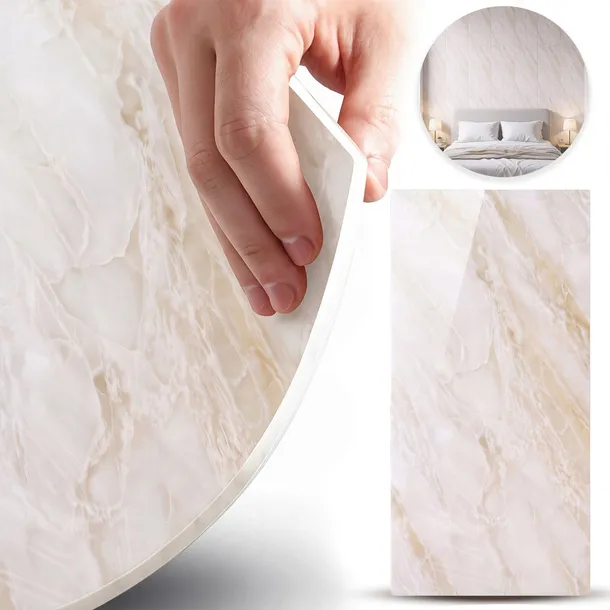 SAMOPRZYLEPNY PANEL ŚCIENNY 30x60 MARMUR PCV LAMINAT POŁYSK 3D PŁYTKI x10