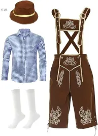 meski-stroj-oktoberfest-lederhosen-koszula-szelki-skarpety-czapka-xl