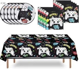 zestaw-imprezowy-gamer-b009-talerze-serwetki-obrus-urodziny-16-szt-wernnsai