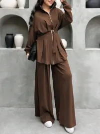 shein-brazowy-komplet-bluza-spodnie-l