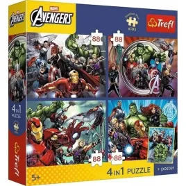 puzzle-4x88-elementow-premium-plus-kids-bohaterowie-marvel-the-avengers