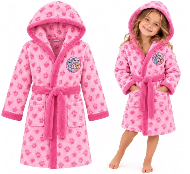 SZLAFROK PSI PATROL PAW PATROL KĄPIELOWY DZIECIĘCY SKYE EVEREST 122/128 RÓŻ