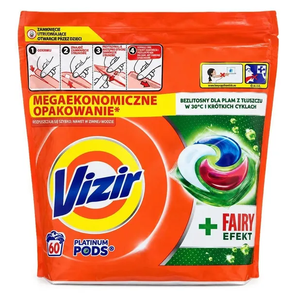 KAPSUŁKI DO PRANIA VIZIR+EFEKT FAIRY 60szt.