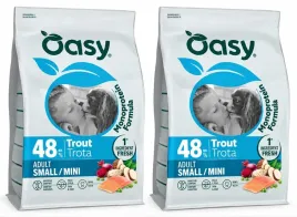 oasy-dog-mono-adult-small-mini-trout-pstrag-2x2kg