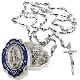 srebrny-rozaniec-wloskie-metalowe-pudelko-z-niepokalana-maryja-prezent