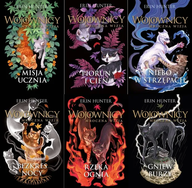 WOJOWNICY MROCZNA WIZJA TOMY 1-6 KOMPLET | ERIN HUNTER