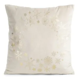 poszewka-swiateczna-bezowa-45x45-cm-ze-zlotymi-platkami-sniegu