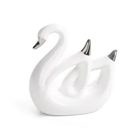 figurka-dwoch-labedzi-ceramiczna-bialo-srebrna-14x6x14-cm