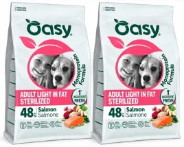oasy-dog-mono-adult-light-sterilised-salmon-losos-2x2kg