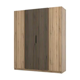 szafa-klaro-200-cm-dab-evoke-czarne-lamele-4-drzwi-polki-drazek