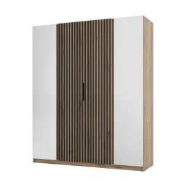 szafa-klaro-200-cm-z-lustrem-lamele-dab-evoke-czarny-4-drzwi
