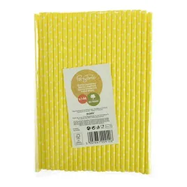 slomki-papierowe-arpex-zolte-w-biale-kropki-144-szt-20-cm