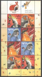 chorwacja-2015-mnh-xf-sc940-ptaki-papugi