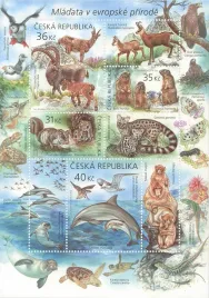 czechy-2025-mnh-xf-europejskie-zwierzeta-z-mlodymi