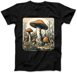 koszulka-damska-grzyby-czarna-2xl