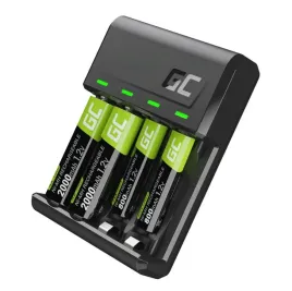green-cell-ladowarka-usb-c-4-kanaly-2x-baterie-aa-2000-2x-aaa-800-ni-mh