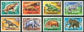 mongolia-1967-mnh-f-vf-sc447-454-zwierzeta-prehistoryczne