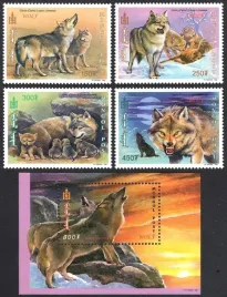 mongolia-1999-mnh-xf-sc2409-2413-wilki