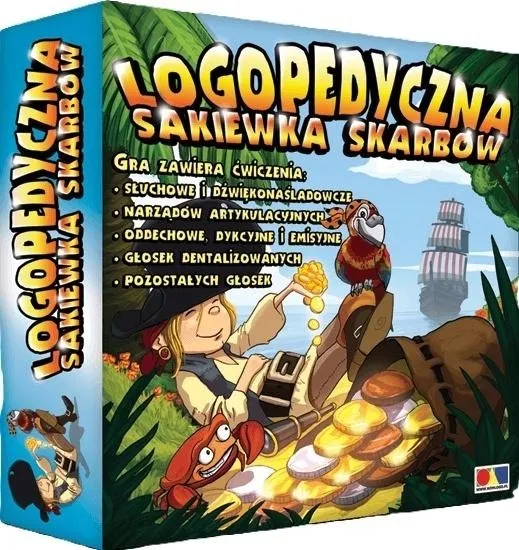 KOMLOGO Logopedyczna sakiewka skarbów gra logopedyczna 108 żetonów