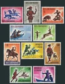san-marino-1961-mnh-f-vf-sc477-486-polowanie