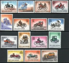 san-marino-1962-mnh-g-vg-sc494-508-samochody-zabytkowe