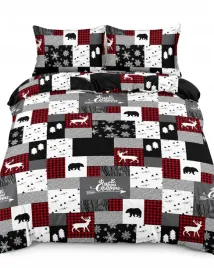 posciel-160x200-swiateczna-komplet-renifery-sniezki-choinka-3-cz