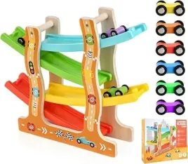 drewniany-tor-wyscigowy-zestaw-4-poziomy-6-samochodow-dla-dzieci-od-1-roku