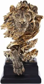 figurka-dekoracyjna-lew-rzezba-abstrakcyjna-z-zywicy-zlota-32-cm