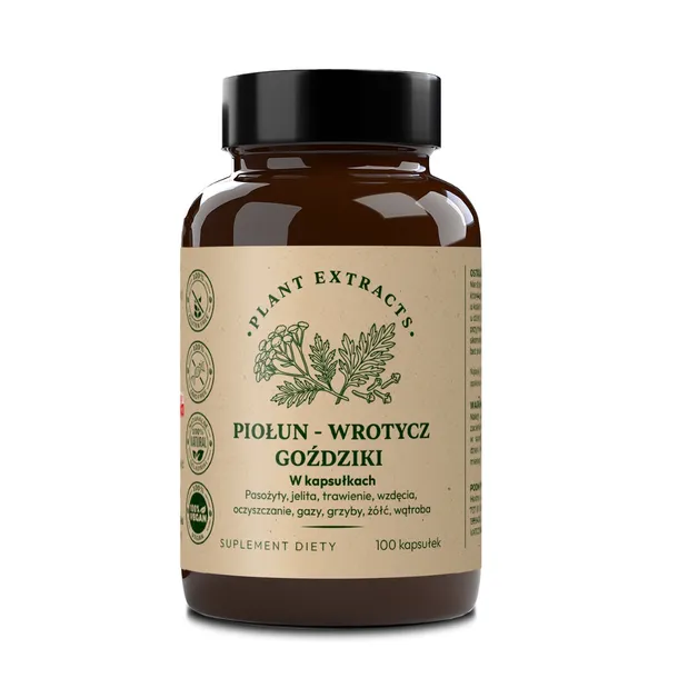 Piołun Wrotycz Goździki 100 kaps - trawienie jelita wzdęcia apetyt