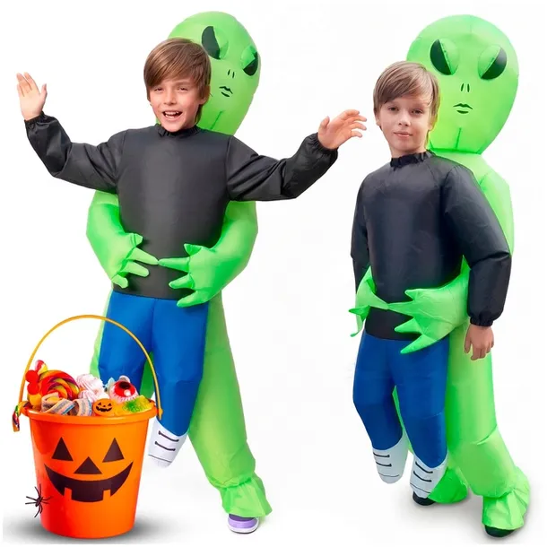 Strój dmuchany kosmita, dekoracja, stylizacja na Halloween Alien przebranie