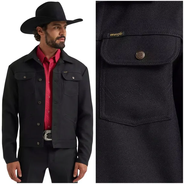 Wrangler Wrancher Jacket Black czarna kurtka katana jeansowa męska M