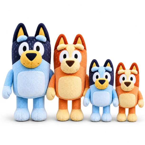 Maskotki Bluey Bingo Bandit Chilli Rodzinka Zestaw 4szt 30cm Komplet