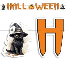 baner-girlanda-halloween-dynia-czarny-kot-kapelusz-czarownicy-dekoracja