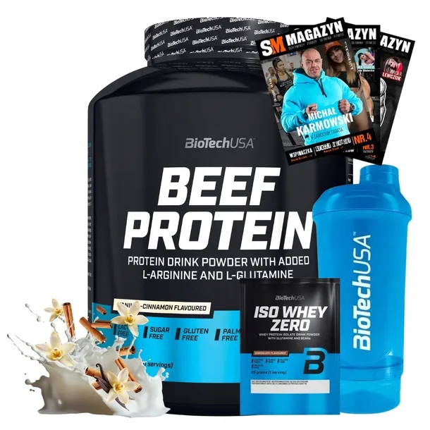 BIOTECH BEEF PROTEIN 1816 g WHEY BIAŁKO WOŁOWE REGENERACJA SIŁA MOC