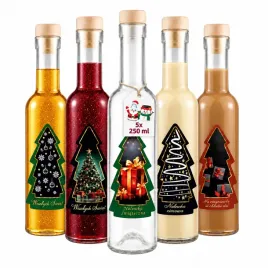 5x-butelka-futura-250ml-etykieta-choinka-butelki-na-swieta-nalewki-likier