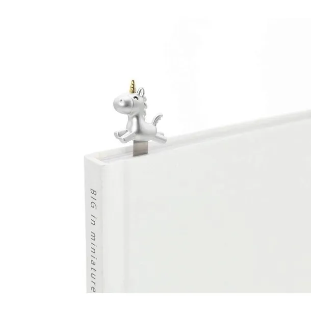 Zakładka do książki jednorożec 3D Metalmorphose srebrna 13 cm