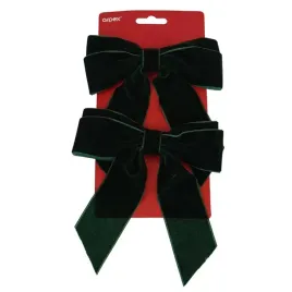 kokardy-welurowe-arpex-w-kolorze-butelkowej-zieleni-2-sztuki-13-na-15-cm