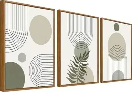 obrazy-na-plotnie-zestaw-3-szt-abstrakcja-w-brazowej-ramie-90x40-cm