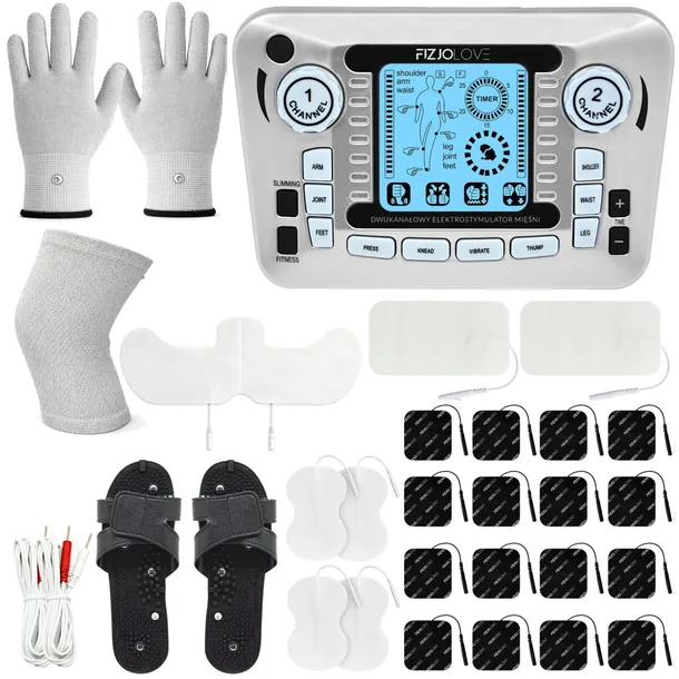 Elektrostymulator mięśni AS979 23 elektrody Rękawiczki Opaska FIZJOLOVE