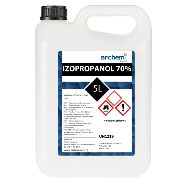 Alkohol Izopropylowy Izopropanol IPA 5L 70% Skuteczne Czyszczenie Wydajny