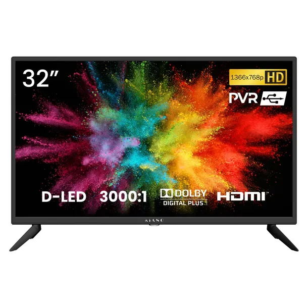 Telewizor LED Kiano SlimTV 32 czarny HD Ready 1366x768