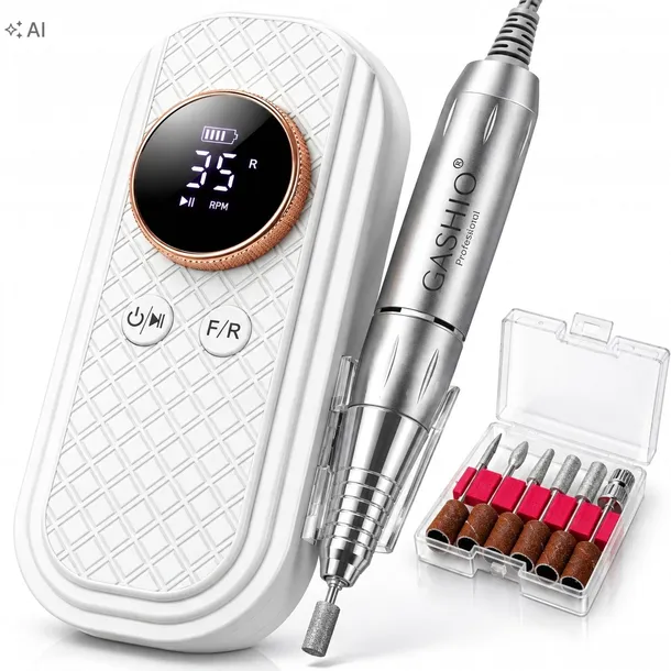 FREZARKA DO PAZNOKCI BEZPRZEWODOWA 50W Z ZESTAWEM FREZÓW 35,000RPM USB C
