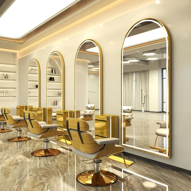 Konsola konsoleta fryzjerska barberska lustro fryzjerskie 170x70 LED