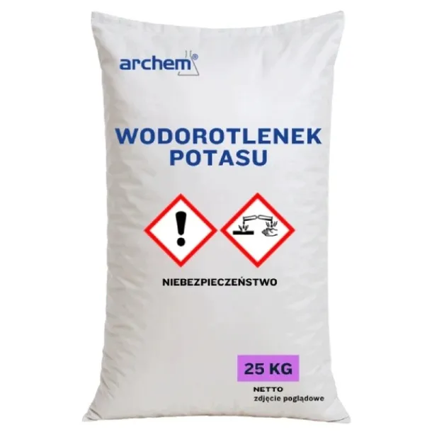 Wodorotlenek Potasu 25KG KOH do Produkcji Mydła Przemysłu Super Skuteczność