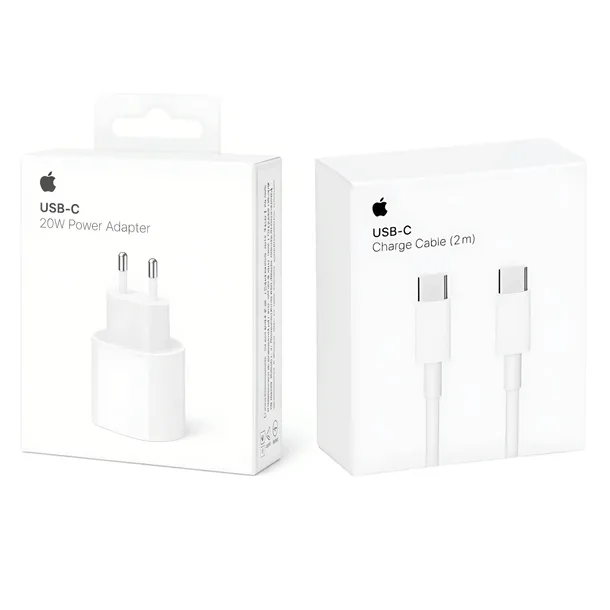 SZYBKA ŁADOWARKA 20W USB-C KOSTKA + KABEL USB-C 2M do IPHONE 15 16 PRO MAX