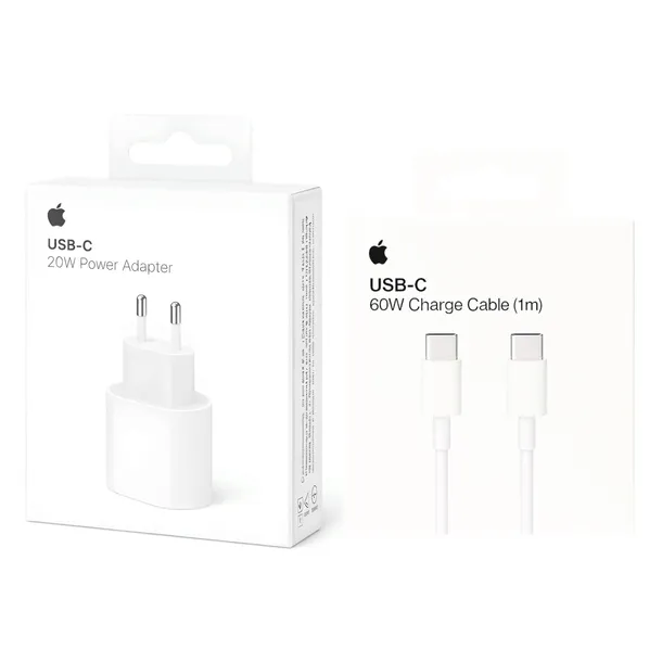 SZYBKA ŁADOWARKA 20W USB-C KOSTKA + KABEL USB-C 1M do IPHONE 15 16 PRO MAX