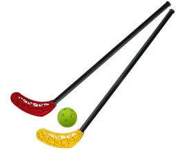 zestaw-2-x-kije-do-unihokeja-plastikowe-proste-pilka-kubisport-95-cm