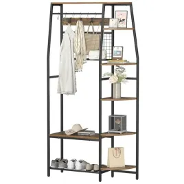 wieszak-na-ubrania-z-polka-na-buty-5-polek-haczyki-90x30x180cm