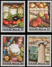 grecja-1981-mnh-xf-sc1382-1385-gastronomia-produkty-eksportowe